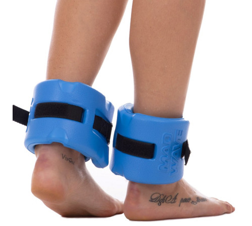 Акваманжеты мягкие отягощения для аквафитнеса и аквааэробики MadWave AQUA FITNESS CUFFS 2шт синий
