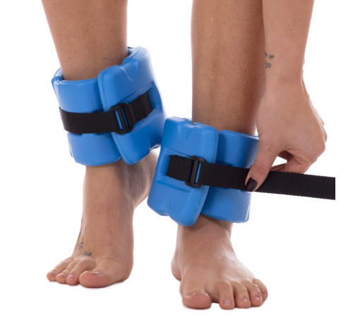 Акваманжеты мягкие отягощения для аквафитнеса и аквааэробики MadWave AQUA FITNESS CUFFS 2шт синий