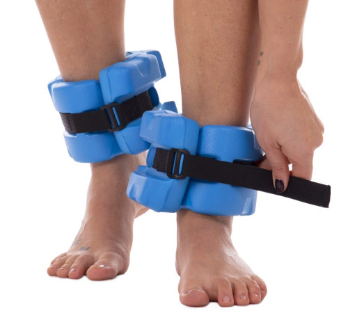 Акваманжеты мягкие отягощения для аквафитнеса и аквааэробики MadWave AQUA FITNESS CUFFS 2шт синий