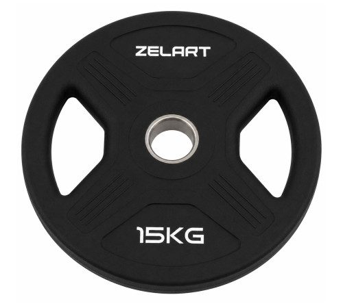 Млинці диски TPU 2 Handle металева втулка Zelart ø51мм 15кг чорний