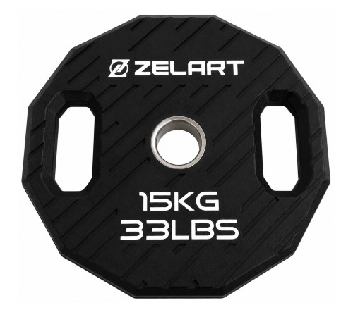 Млинці диски TPU 2 Handle металева втулка Zelart ø51мм 15кг чорний
