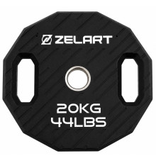 Млинці диски TPU 2 Handle металева втулка Zelart ø51мм 20кг чорний