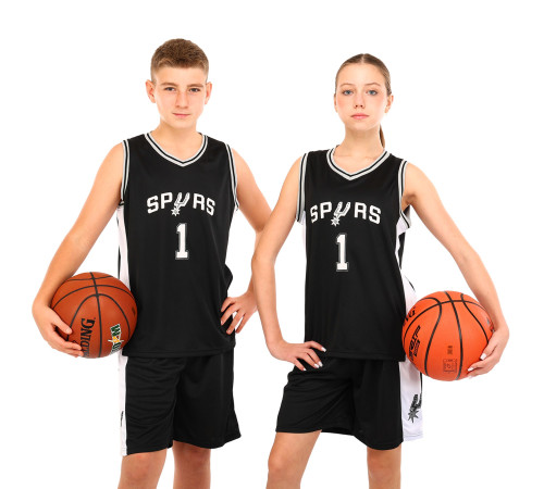 Форма баскетбольна дитяча NBA клуб Spurs 1 S-2XL чорний-білий