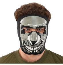 Маска лицьова вітрозахисна SP-Sport Chrome Skull чорний