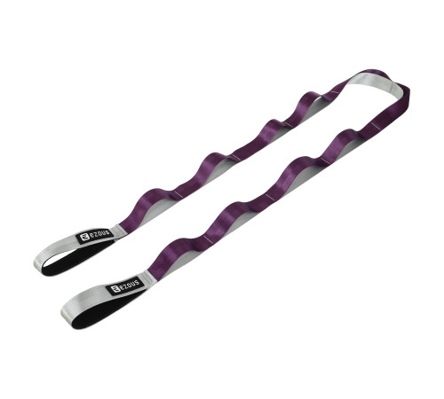 Стрічка стропа з петлями для розтяжки STRETCHING STRAP EZOUS 10 петель сірий-фіолетовий
