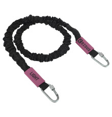 Еспандер трубчастий з карабіном у захисному рукаві RESISTANCE TUBE WITH COVER EZOUS навантаження низьке чорний