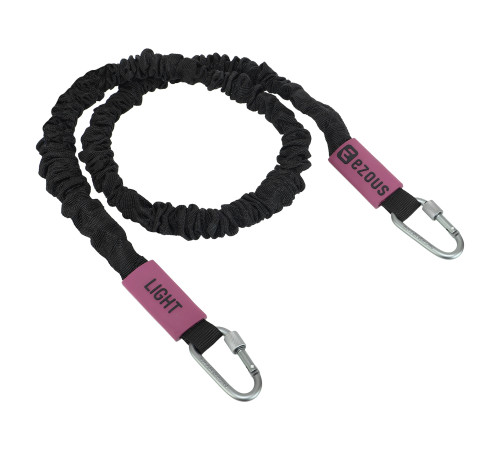 Эспандер трубчатый с карабином в защитном рукаве RESISTANCE TUBE WITH COVER EZOUS нагрузка низкая черный