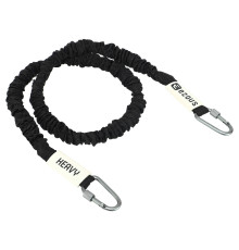Еспандер трубчастий з карабіном у захисному рукаві RESISTANCE TUBE WITH COVER EZOUS навантаження високе чорний