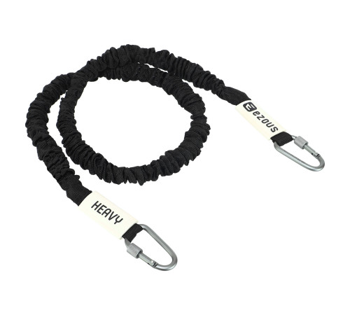 Эспандер трубчатый с карабином в защитном рукаве RESISTANCE TUBE WITH COVER EZOUS нагрузка высокая черный