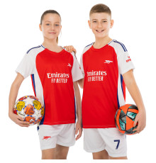 Форма футбольна дитяча із символікою футбольного клубу ARSENAL домашня 2025 SP-Sport 20-30 червоний-білий