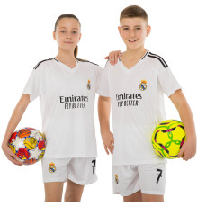 Форма футбольная детская с символикой футбольного клуба REAL MADRID VINI JR 7 домашняя 2025 SP-Sport 20-30 белый