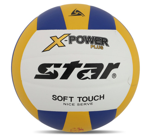 Мяч волейбольный STAR X-POWER PLUS №5 PU белый-желтый-синий