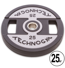 Млинці диски поліуретанові 2 Handle металева втулка TECHNOGYM 51мм 25кг чорний