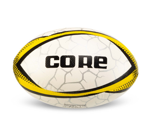 М'яч для регбі CORE №4 білий-жовтий