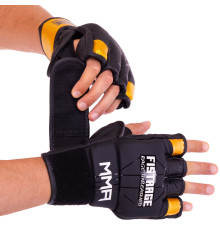 Рукавиці для змішаних єдиноборств MMA FISTRAGE S-XL чорний-золотий