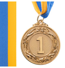 Медаль спортивна зі стрічкою SP-Sport GLORY ø4,5см золото, срібло, бронза