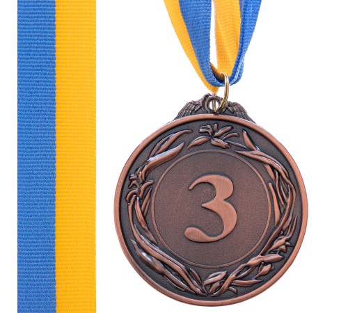 Медаль спортивна зі стрічкою SP-Sport GLORY ø6,5см золото, срібло, бронза