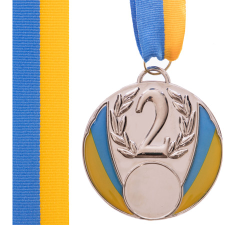 Медаль спортивная с лентой SP-Sport UKRAINE с украинской символикой ø6,5см золото, серебро, бронза