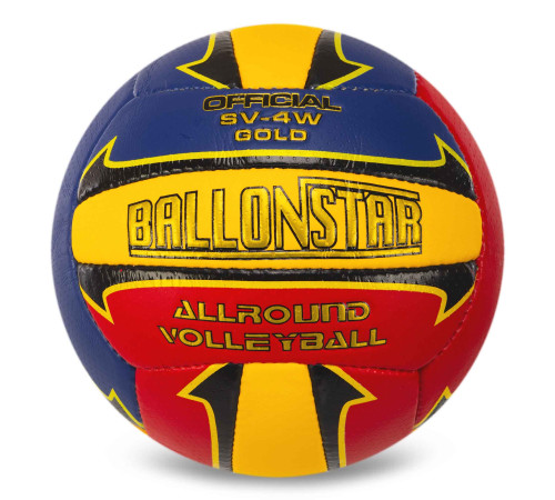 Мяч волейбольный BALLONSTAR №5 PU красный-синий-желтый