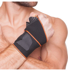 Напульсник спортивный эластичный для фиксации запястья EXTREME L-XL 1шт черный-оранжевый