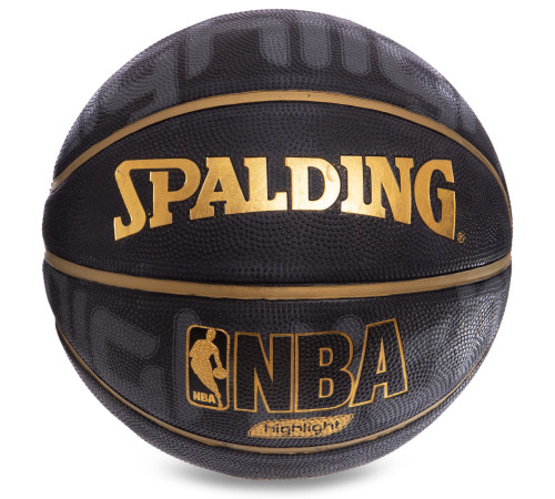 Мяч баскетбольный SPALDING NBA PLATINIUM размер 7 черный-желтый