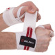 Бинти кистьові для жиму STRENGTH WRIST WRAPS Zelart 2штуки білий-червоний