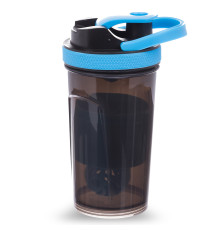 Шейкер для спортивного харчування з відсіком для протеїну TOP SHAKER BOTTLE SP-Sport 500+100мл кольори в асортименті