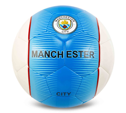 М'яч футбольний HYBRID BALLONSTAR MANCHESTER CITY №5 PU білий-блакитний