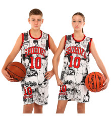 Форма баскетбольная детская NBA клуб Shuhoku 10 S-2XL белый-красный