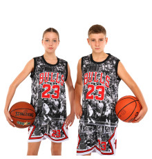 Форма баскетбольна дитяча NBA клуб Chicago Bulls 23 S-2XL чорний-білий