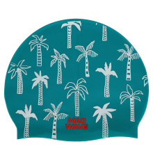 Шапочка для плавания силиконовая для взрослых MadWave PALM TREE зеленый