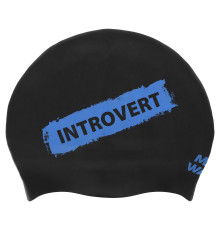 Шапочка для плавания силиконовая для взрослых MadWave INTROVERT reversible черный-белый
