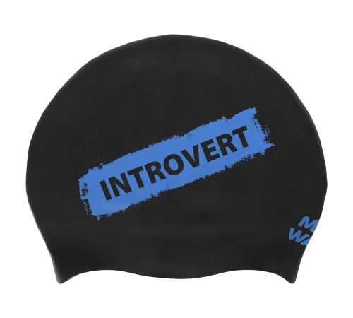Шапочка для плавання силіконова для дорослих MadWave INTROVERT reversible чорний-білий