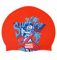 Шапочка для плавання силіконова юніорська MadWave Junior FLAMINGO червоний