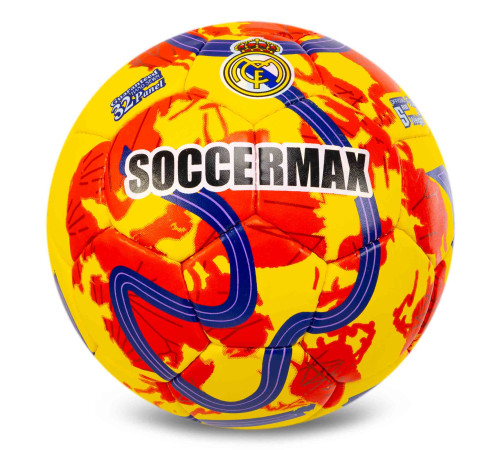 М'яч футбольний SOCCERMAX REAL MADRID №5 PU жовтий-червоний