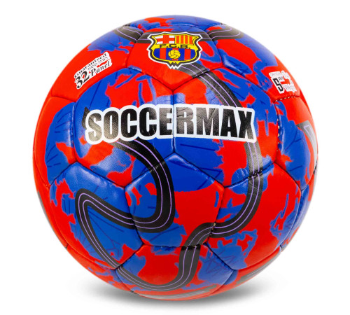 М'яч футбольний SOCCERMAX BARCELONA №5 PU червоний-синій