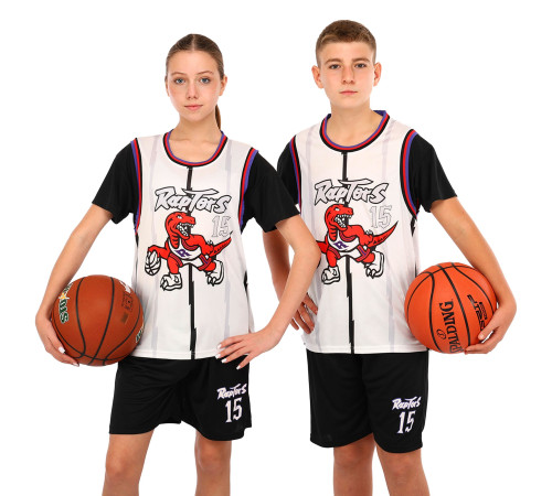 Форма баскетбольная детская NBA клуб Raptors 15 S-2XL белый-черный