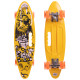 Пенні борд Penny Board круїзер пластиковий з колесами які світяться та ручкою для перенесення 24" SP-Sport жовтий-чорний