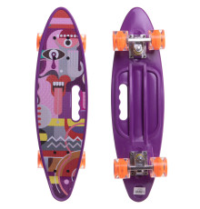 Пенні борд Penny Board круїзер пластиковий з колесами які світяться та ручкою для перенесення 24" SP-Sport бузковий