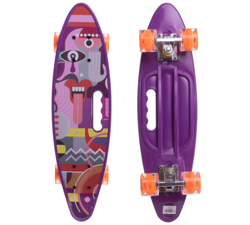 Пенні борд Penny Board круїзер пластиковий з колесами які світяться та ручкою для перенесення 24" SP-Sport бузковий