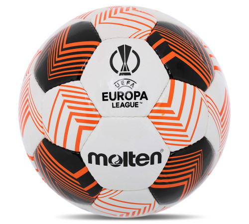 Мяч футбольный MOLTEN UEFA EUROPA LEAGUE №5 PU белый-черный-оранжевый