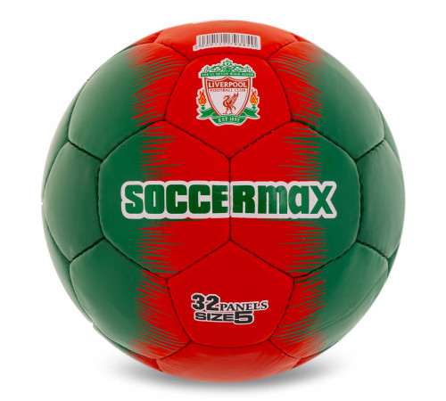 М'яч футбольний SOCCERMAX LIVERPOOL №5 PU зелений-червоний