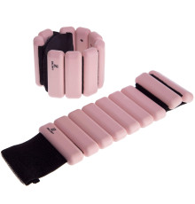 Обтяжувачі-браслети для рук ніг з силіконовим покриттям Zelart FITNESS BRACELETS 2x0,5кг рожевий