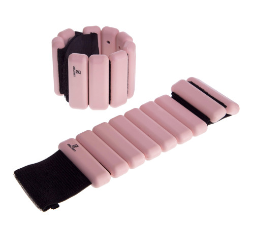Утяжелители-браслеты для рук и ног с силиконовым покрытием Zelart FITNESS BRACELETS 2x0,5кг розовый