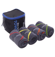 Комплект спортивних рушників з мікрофібри Water Sports TOWEL 4Monster 4шт кольори в асортименті
