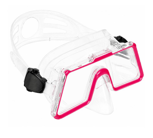Маска для плавання і дайвінгу LEGEND червоний-прозорий