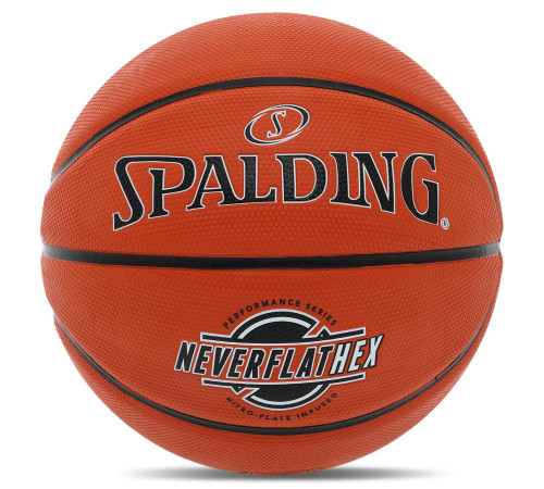 М'яч баскетбольний гумовий SPALDING NEVERFLAT HEX розмір 7 помаранчевий