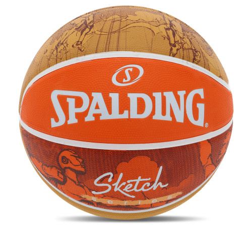 Мяч баскетбольный резиновый SPALDING JUMP SKETCH размер 7 оранжевый