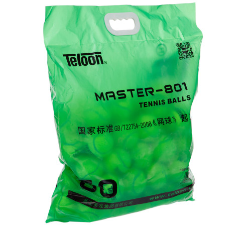 Мячи для большого тенниса TELOON MASTER-801 60шт салатовый