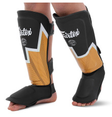 Захист гомілки та стопи Муай Тай, ММА, Кікбоксинг шкіряний FAIRTEX S-L кольори в асортименті